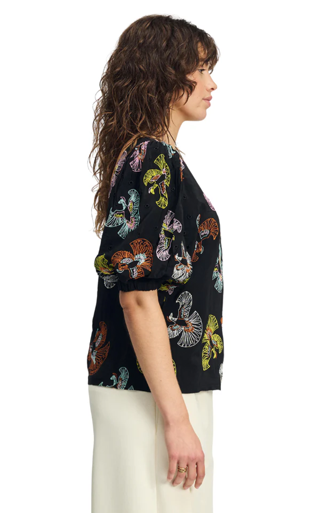 Embroidery Sky Black Top - Black