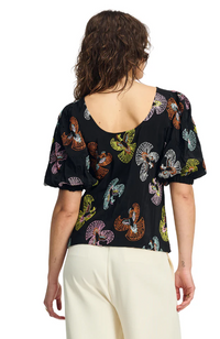 Embroidery Sky Black Top - Black