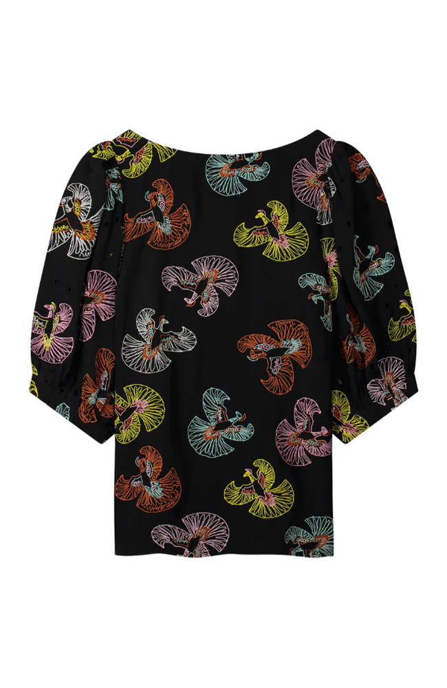 Embroidery Sky Black Top - Black