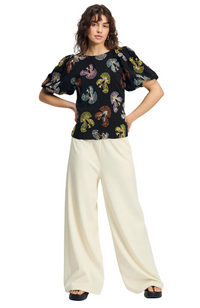 Embroidery Sky Black Top - Black