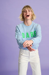 Dare To Be Sweater - Cloudy Blue + Green