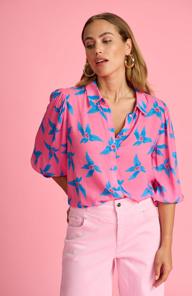 Origami Flower Blouse - Pink