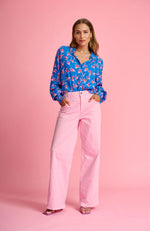 Wide Leg Lilac Pink Jeans - Pink