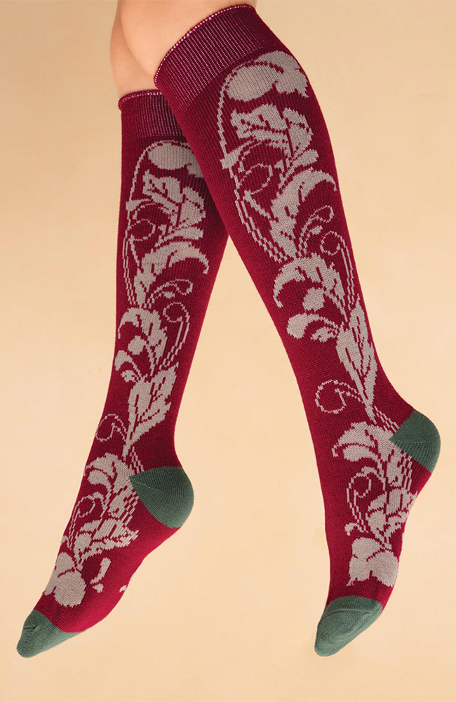 Knee High Sock - Opulent Floral/Fuchsia