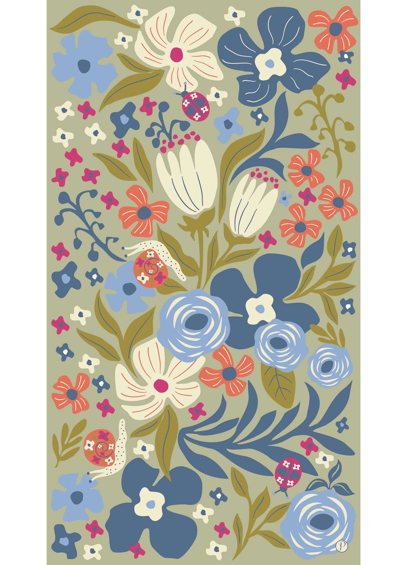 Print Scarf - Garden Friends in Wild Flowers