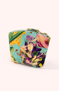 Printed Velvet Mini Pouch - Spring Flora