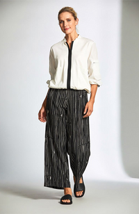 Contrast Zip Cardi - Ecru/Black