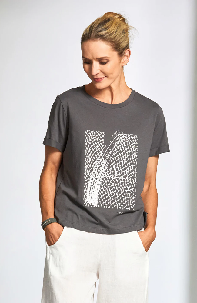 Net Metallic Print Tshirt - Antra