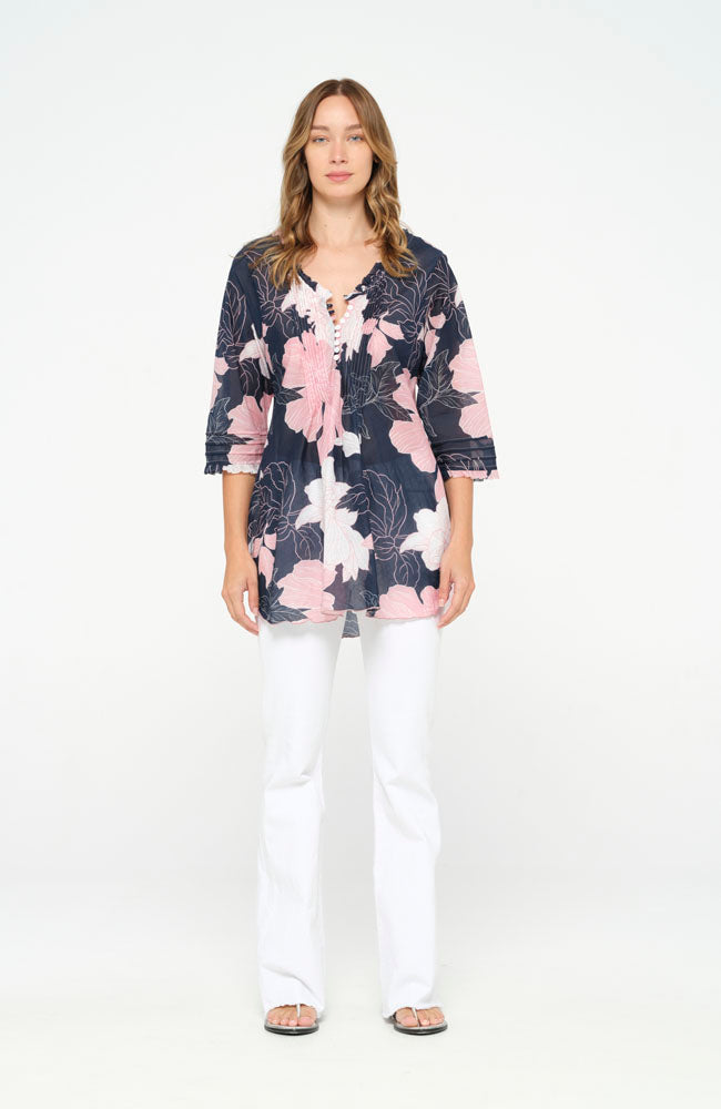 Poppy Top - Playa | Cotton - Navy