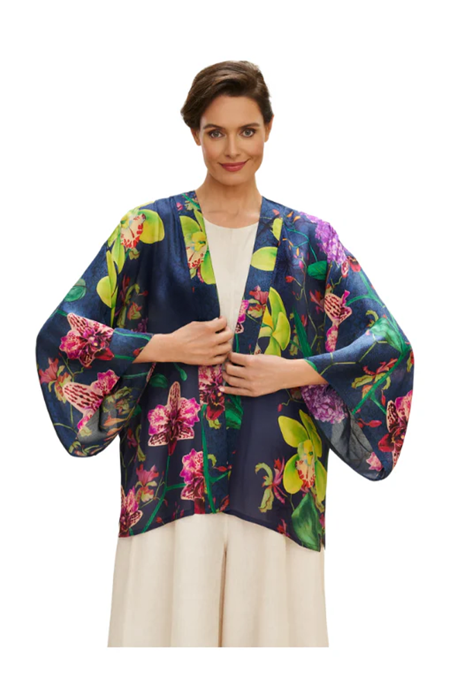 Kimono Jacket - Exotic Evening Ink