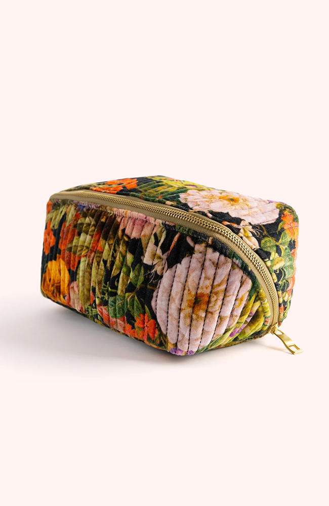 Quilted Make Up Bag - Midnight Posy