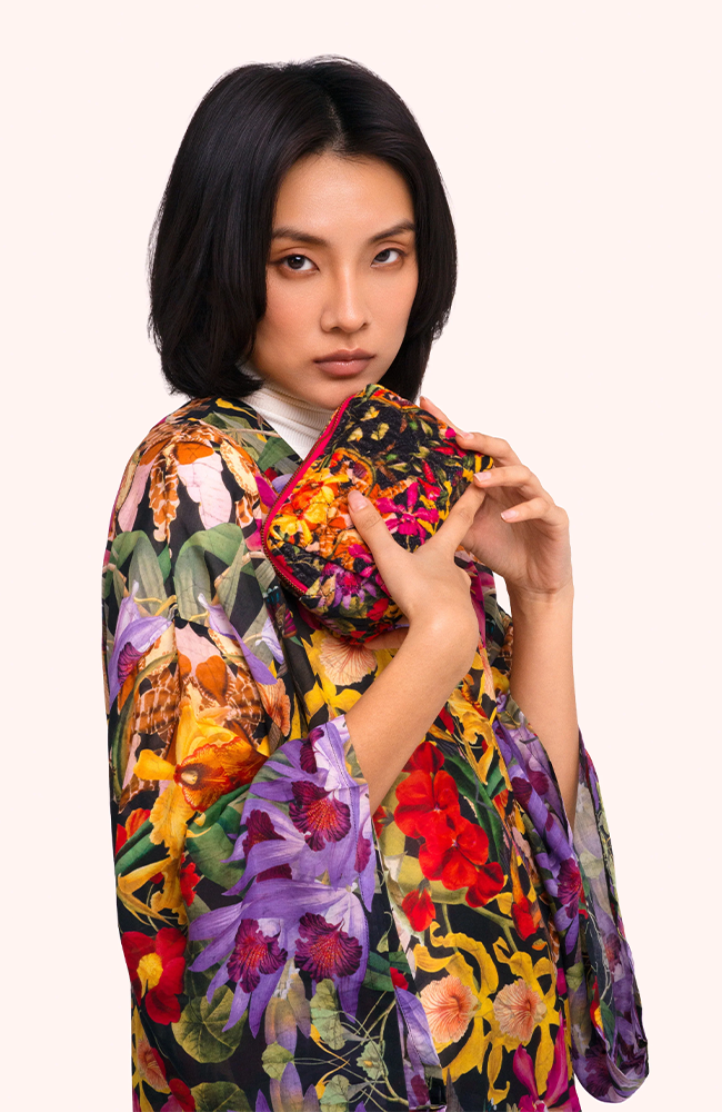 Quilted Vanity Bag - Botanical Kaleidoscope