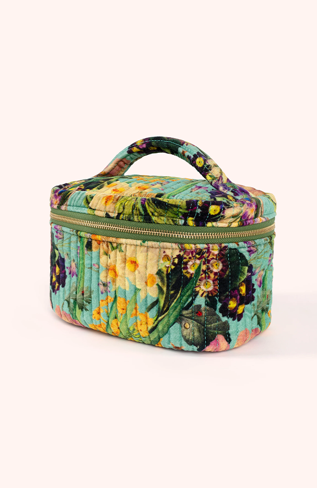 Quilted Velvet Vanity Case - Spring Flora