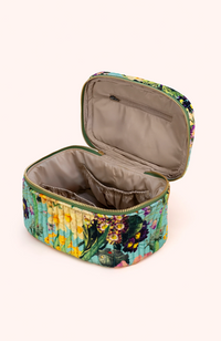 Quilted Velvet Vanity Case - Spring Flora