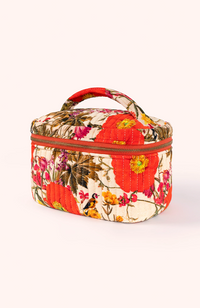 Quilted Velvet Vanity Case - Fine Flowers