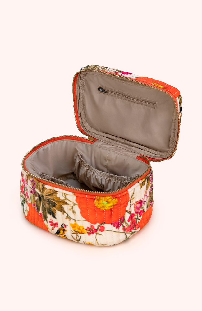 Quilted Velvet Vanity Case - Fine Flowers