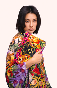Quilted Wash Bag - Botanical Kaleidoscope