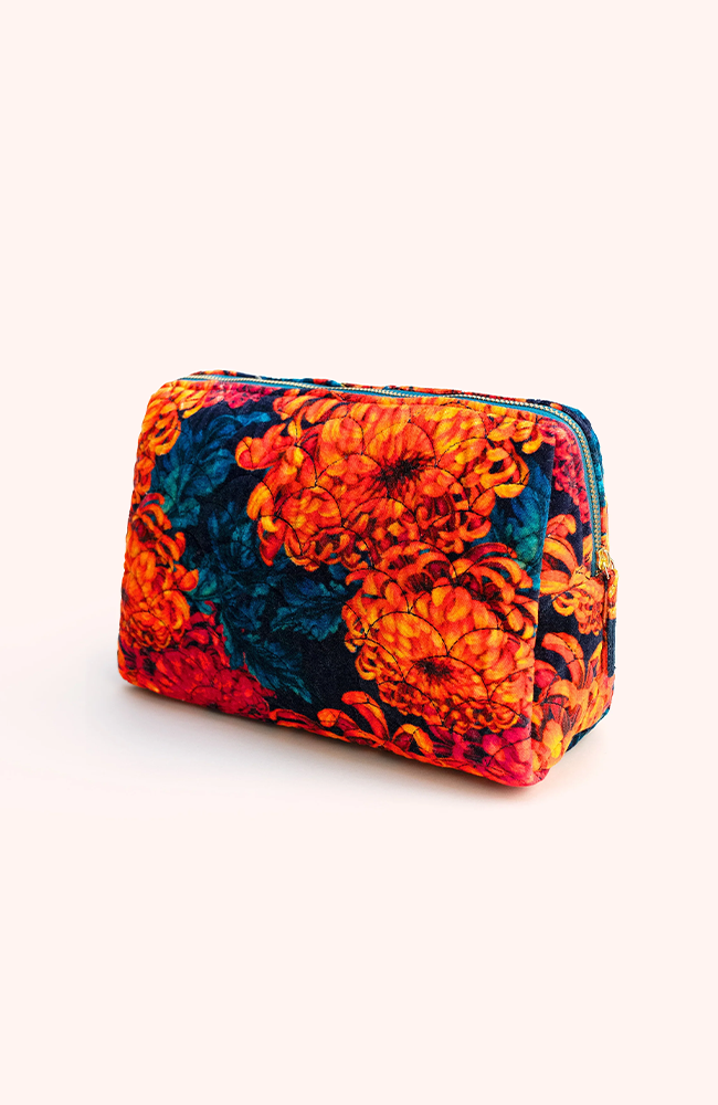 Quilted Wash Bag - Chrysanthemum