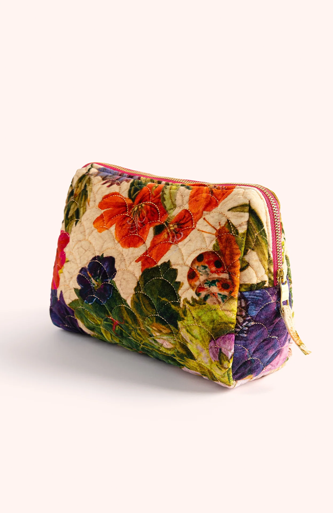 Quilted Wash Bag - Cream Posy