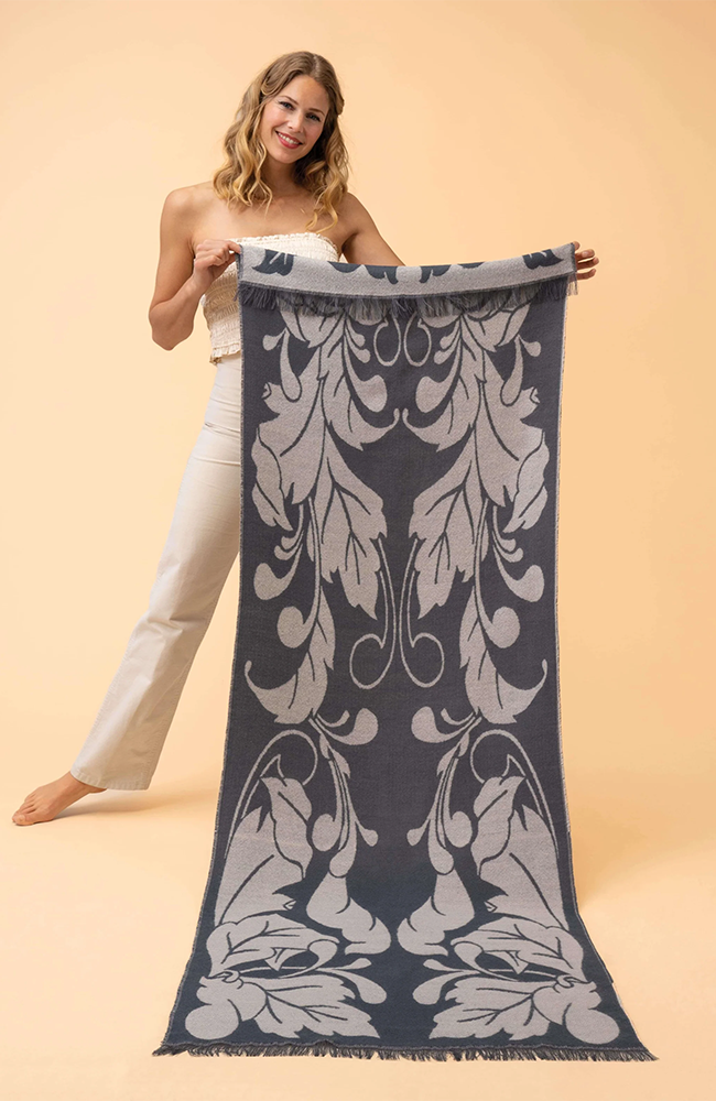 Woven Scarf - Opulent Flourish /Charcoal