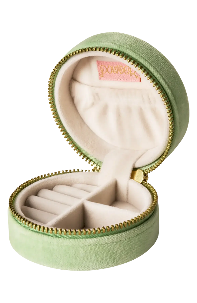 Round Velvet Jewellery Box - Love