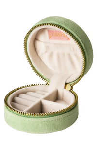 Round Velvet Jewellery Box - Love