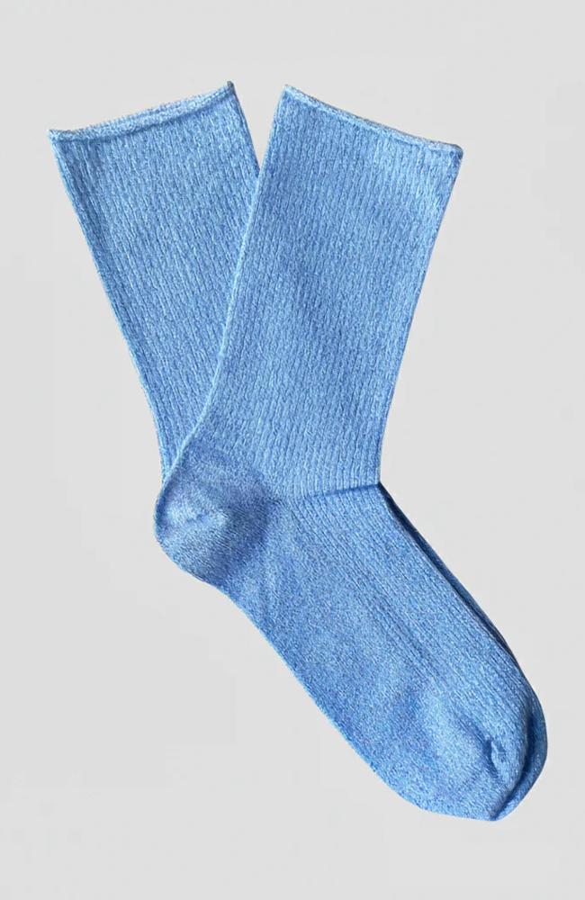 Glitter Lurex Socks - Light Blue