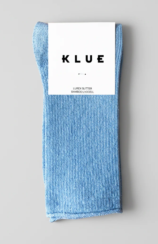 Glitter Lurex Socks - Light Blue