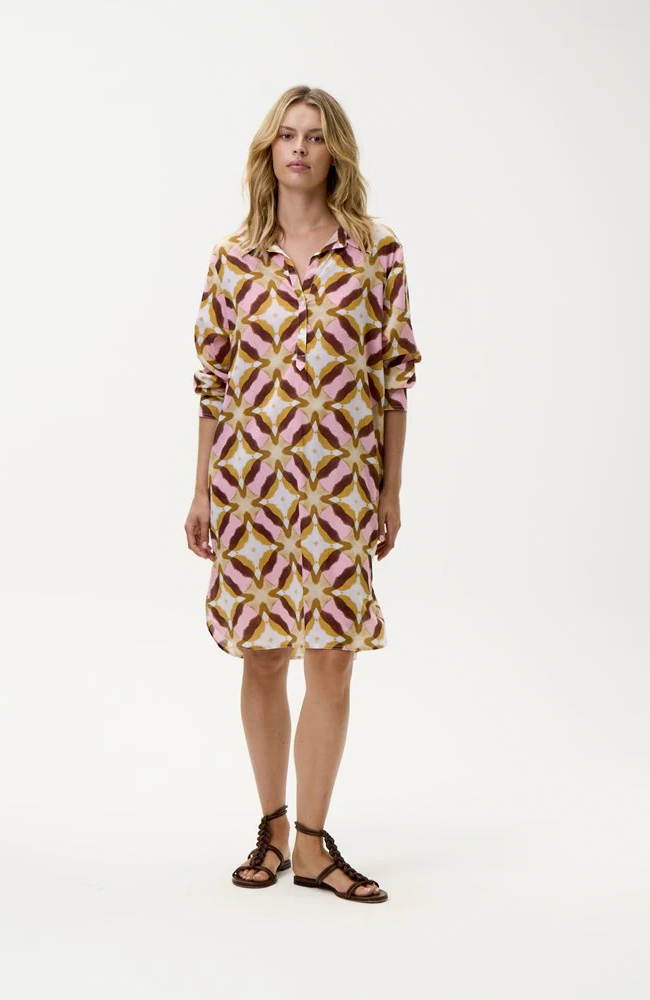 Middy Gilly-Tobago/Cotton - Pink Ikat