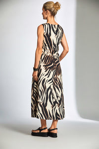 Print Dress - Black/Ecru