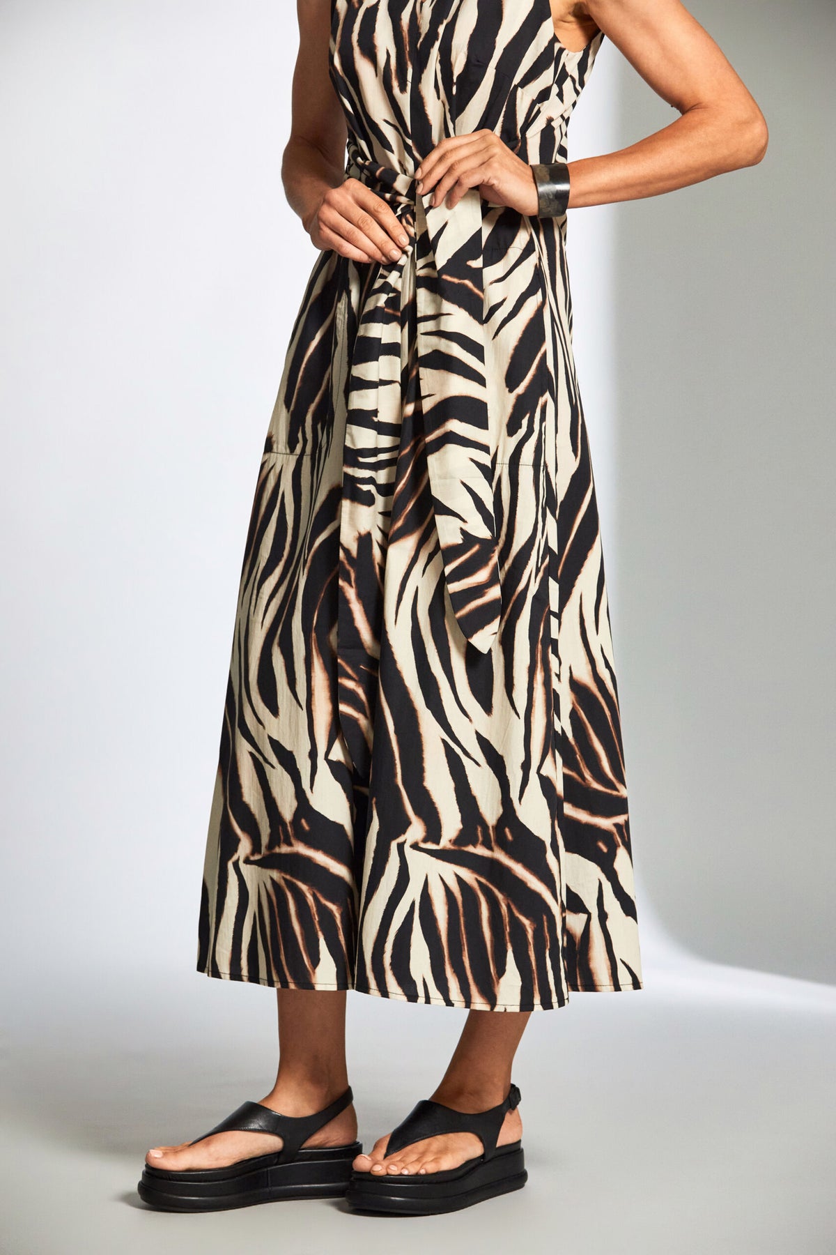 Print Dress - Black/Ecru