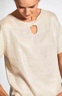 Glazed Linen Top - Sand