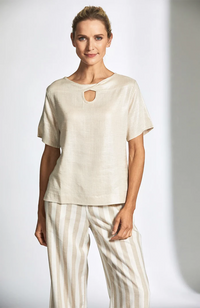 Glazed Linen Top - Sand