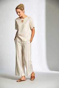 Glazed Linen Top - Sand