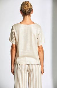 Glazed Linen Top - Sand
