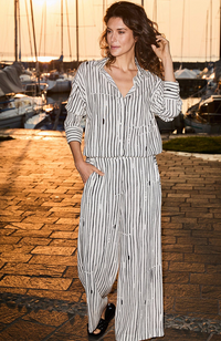 Broken Stripe Shirt - Ecru/Black