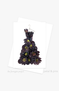 Midnight Hellebore Dress Greeting Card