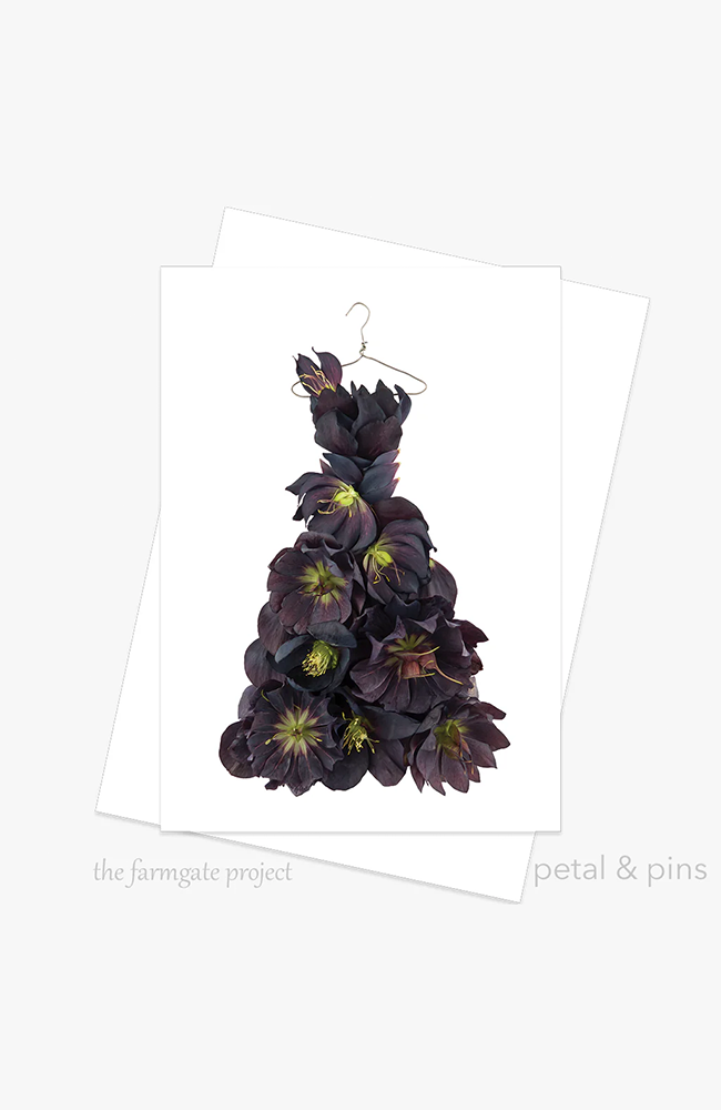 Midnight Hellebore Dress Greeting Card