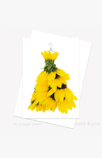 Sunflower Gown Greeting Card