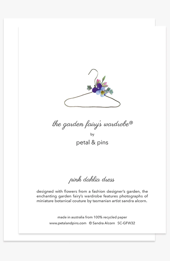 Pink Dahlia Dress Greeting Card