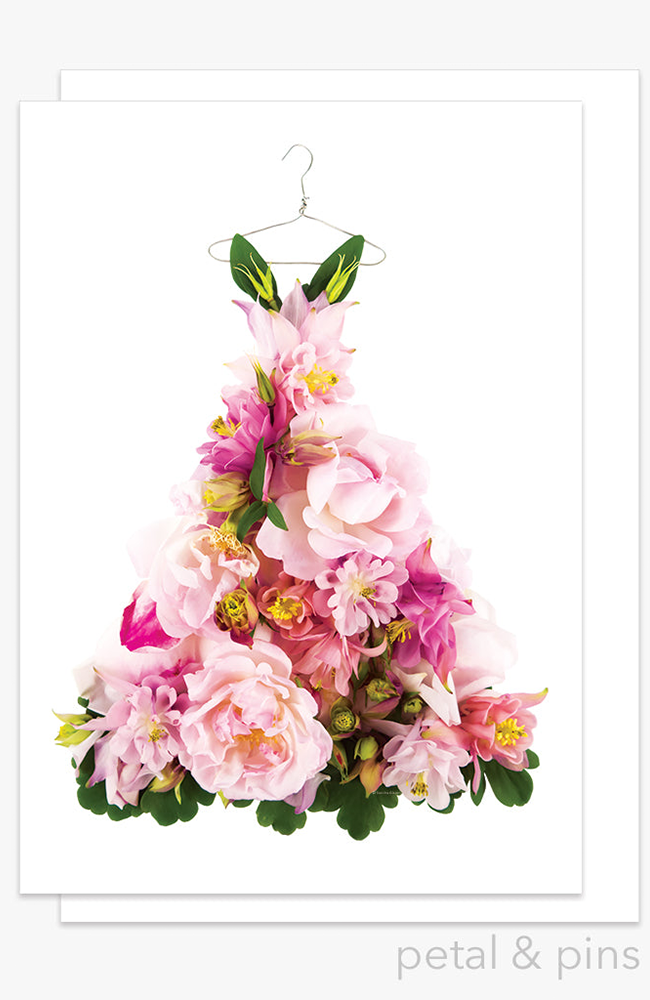 Aquilegia & Rose Dress Greeting Card