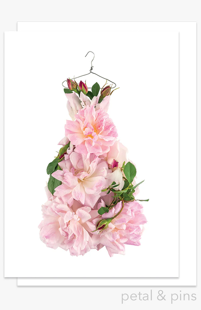 Climbing Rose Dress Greeting Card