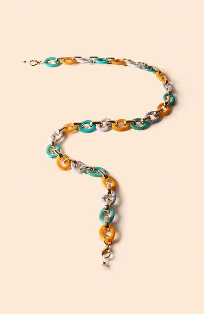 Sunglass Chain - Turquoise/Mustard Link