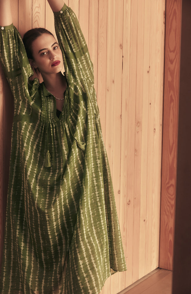 Moonlight Wave Shirt Dress - Forest