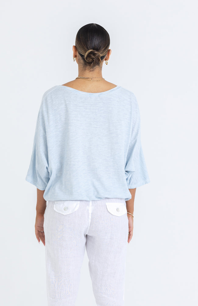 Billie Linen Top - Sky