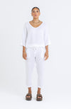 Billie Linen Top - White