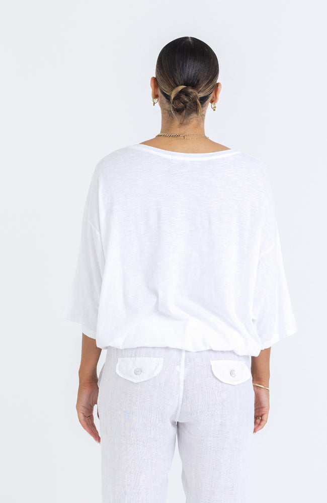 Billie Linen Top - White