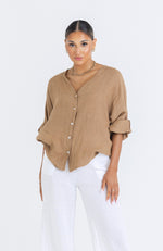 Blake Linen Shirt - Safari