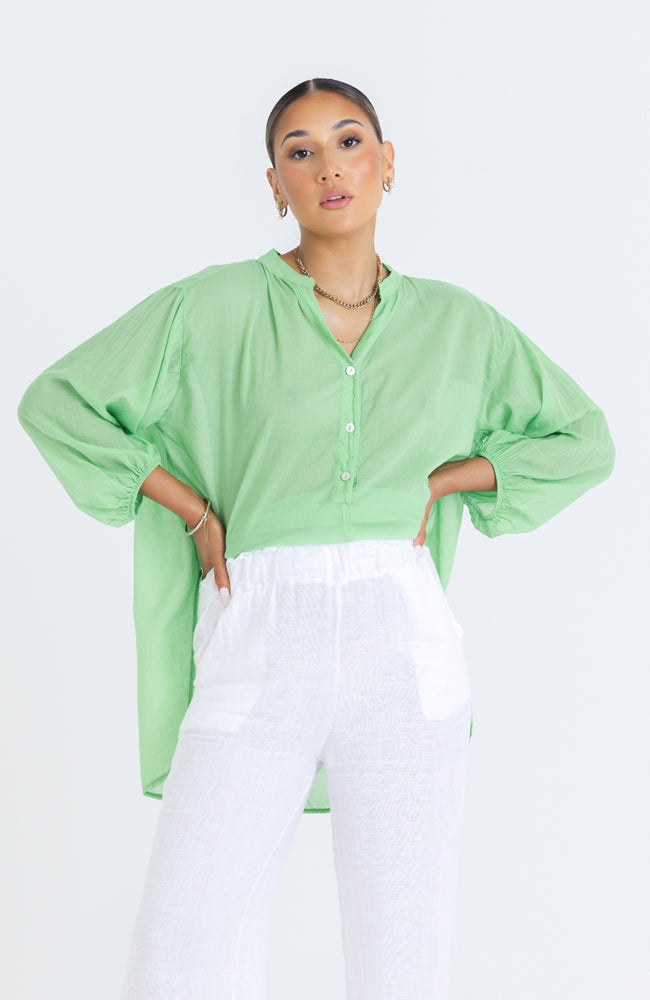 Brie Cotton Top - Pistachio
