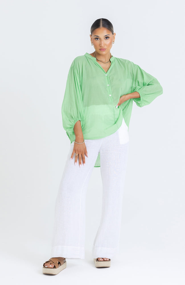 Brie Cotton Top - Pistachio